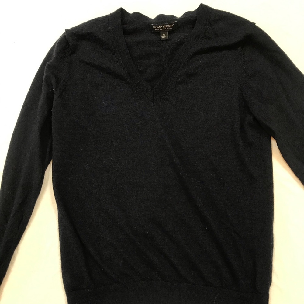 Navy blue wool sweater